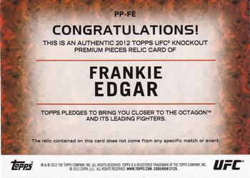 2012 Topps UFC Knockout - Premium Pieces Relics #PP-­FE Frankie Edgar Back