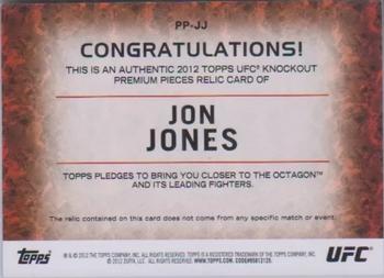 2012 Topps UFC Knockout - Premium Pieces Relics #PP-­JJ Jon Jones Back