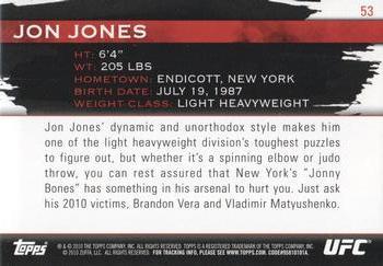 2010 Topps UFC Knockout - Gold #53 Jon Jones Back