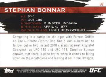 2010 Topps UFC Knockout - Gold #56 Stephan Bonnar Back