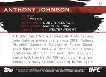 2010 Topps UFC Knockout - Gold #68 Anthony Johnson Back