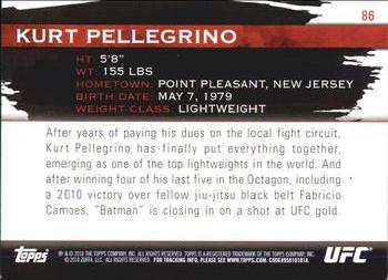 2010 Topps UFC Knockout - Gold #86 Kurt Pellegrino Back