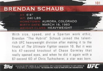 2010 Topps UFC Knockout - Gold #101 Brendan Schaub Back