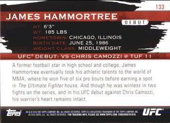 2010 Topps UFC Knockout - Gold #133 James Hammortree Back