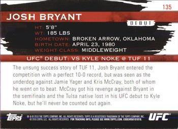 2010 Topps UFC Knockout - Gold #135 Josh Bryant Back