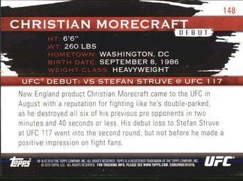 2010 Topps UFC Knockout - Gold #148 Christian Morecraft Back
