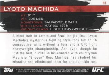 2010 Topps UFC Knockout - Silver #13 Lyoto Machida Back
