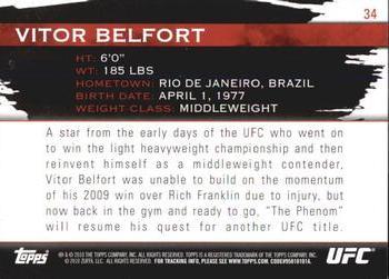2010 Topps UFC Knockout - Silver #34 Vitor Belfort Back