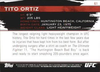 2010 Topps UFC Knockout - Silver #61 Tito Ortiz Back