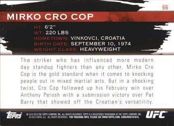 2010 Topps UFC Knockout - Silver #66 Mirko Cro Cop Back