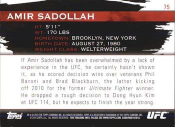 2010 Topps UFC Knockout - Silver #75 Amir Sadollah Back