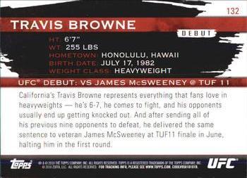 2010 Topps UFC Knockout - Silver #132 Travis Browne Back