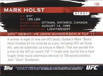 2010 Topps UFC Knockout - Silver #139 Mark Holst Back