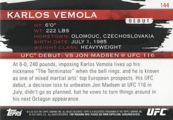 2010 Topps UFC Knockout - Silver #144 Karlos Vemola Back