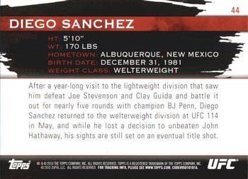 2010 Topps UFC Knockout - Green #44 Diego Sanchez Back