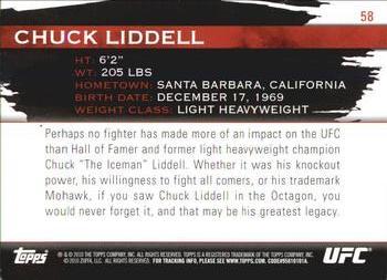 2010 Topps UFC Knockout - Green #58 Chuck Liddell Back