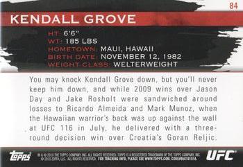 2010 Topps UFC Knockout - Green #84 Kendall Grove Back