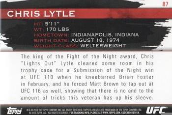 2010 Topps UFC Knockout - Green #87 Chris Lytle Back