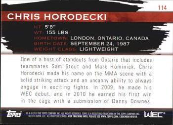 2010 Topps UFC Knockout - Green #114 Chris Horodecki Back