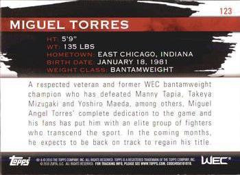 2010 Topps UFC Knockout - Green #123 Miguel Torres Back