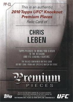 2010 Topps UFC Knockout - Premium Pieces #PP-CL Chris Leben Back