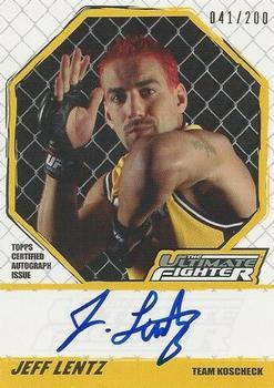 2010 Topps UFC Knockout - The Ultimate Fighter Autograph #TUFJL Jeff Lentz Front