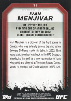 2011 Topps UFC Moment of Truth - Gold #31 Ivan Menjivar Back