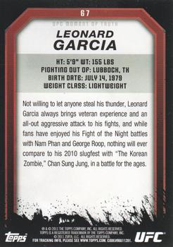 2011 Topps UFC Moment of Truth - Gold #67 Leonard Garcia Back