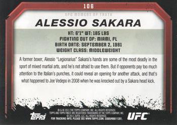 2011 Topps UFC Moment of Truth - Gold #106 Alessio Sakara Back