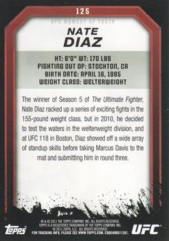 2011 Topps UFC Moment of Truth - Gold #125 Nate Diaz Back