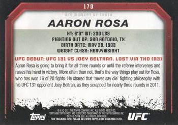 2011 Topps UFC Moment of Truth - Gold #170 Aaron Rosa Back