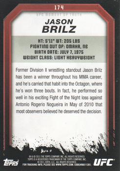2011 Topps UFC Moment of Truth - Gold #174 Jason Brilz Back