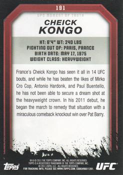 2011 Topps UFC Moment of Truth - Gold #191 Cheick Kongo Back