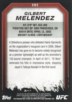 2011 Topps UFC Moment of Truth - Gold #202 Gilbert Melendez Back