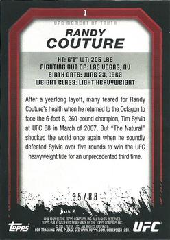 2011 Topps UFC Moment of Truth - Onyx #1 Randy Couture Back