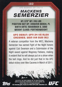 2011 Topps UFC Moment of Truth - Ruby #182 Mackens Semerzier Back