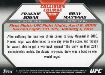 2011 Topps UFC Moment of Truth - Collision Course Duals #CC-EM Frankie Edgar / Gray Maynard Back