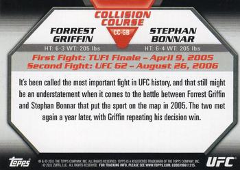 2011 Topps UFC Moment of Truth - Collision Course Duals #CC-GB Forrest Griffin / Stephan Bonnar Back
