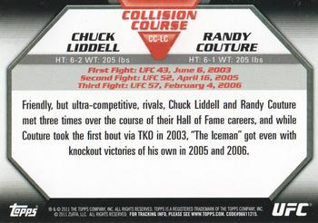 2011 Topps UFC Moment of Truth - Collision Course Duals #CC-LC Chuck Liddell / Randy Couture Back