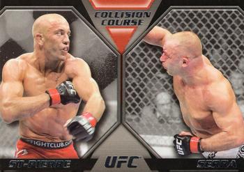 2011 Topps UFC Moment of Truth - Collision Course Duals #CC-SS Georges St-Pierre / Matt Serra Front