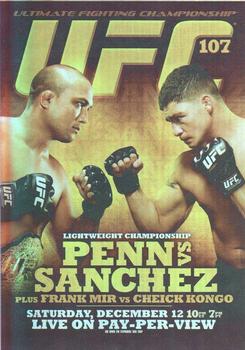 2011 Topps UFC Moment of Truth - Fight Poster Review #FPR-UFC107 UFC 107 Penn vs. Sanchez Front
