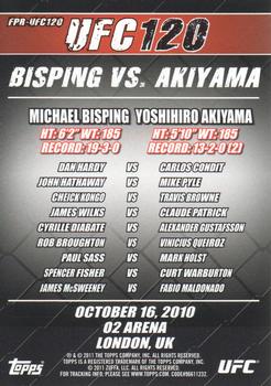 2011 Topps UFC Moment of Truth - Fight Poster Review #FPR-UFC120 UFC 120 Bisping vs. Akiyama Back