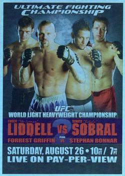 2011 Topps UFC Moment of Truth - Fight Poster Review #FPR-UFC62 UFC 62 Liddell vs. Sobral 2 Front