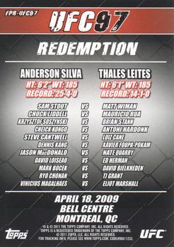 2011 Topps UFC Moment of Truth - Fight Poster Review #FPR-UFC97 UFC 97 Redemption Back