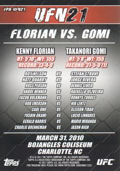 2011 Topps UFC Moment of Truth - Fight Poster Review #FPR-UFN21 UFN 21 Florian vs. Gomi Back