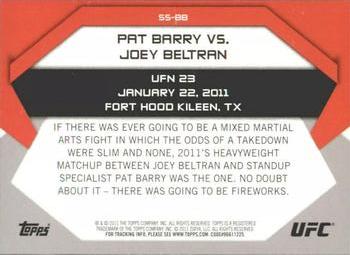 2011 Topps UFC Moment of Truth - Showdown Shots Duals #SS-BB Pat Barry / Joey Beltran Back