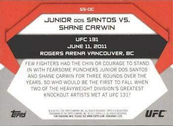 2011 Topps UFC Moment of Truth - Showdown Shots Duals #SS-DC Junior dos Santos / Shane Carwin Back