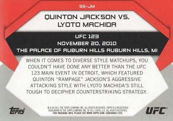 2011 Topps UFC Moment of Truth - Showdown Shots Duals #SS-JM Quinton Jackson / Lyoto Machida Back