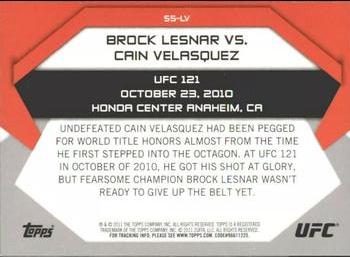 2011 Topps UFC Moment of Truth - Showdown Shots Duals #SS-LV Brock Lesnar / Cain Velasquez Back