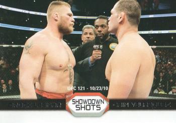 2011 Topps UFC Moment of Truth - Showdown Shots Duals #SS-LV Brock Lesnar / Cain Velasquez Front